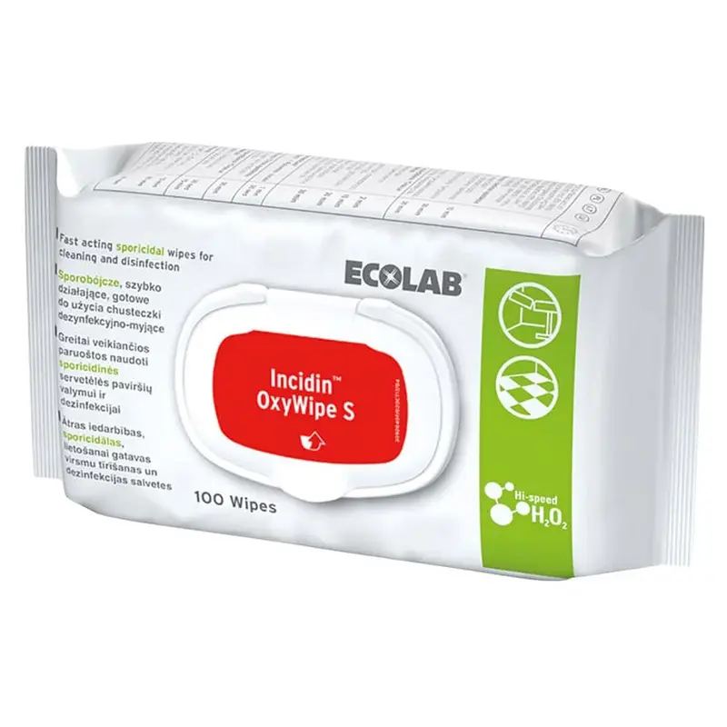 Ecolab Incidin OxyWipe S cleaning and disinfection wipes white